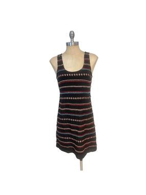 Frock by Tracy Reese Black Beaded Sleeveless sheath Silk Dress Petite P
